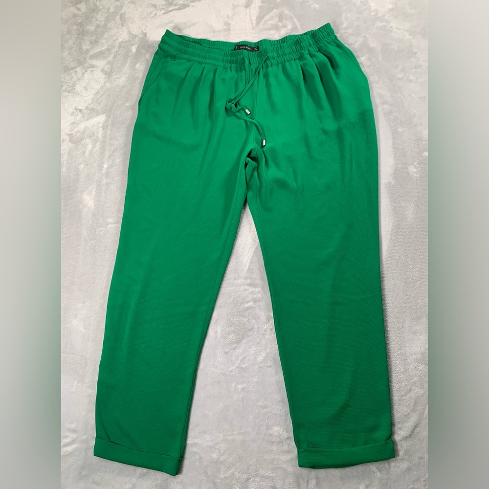Zara Basic Emerald Green Pants